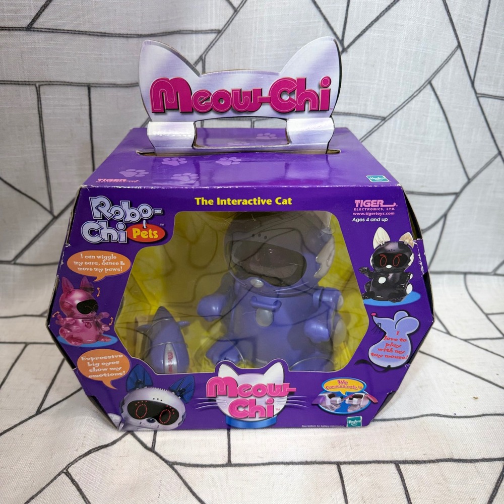 Tiger Electronics Meow-Chi Robo-Chi Pet‎ Interactive Cat Purple Vintage 2000 NIB
